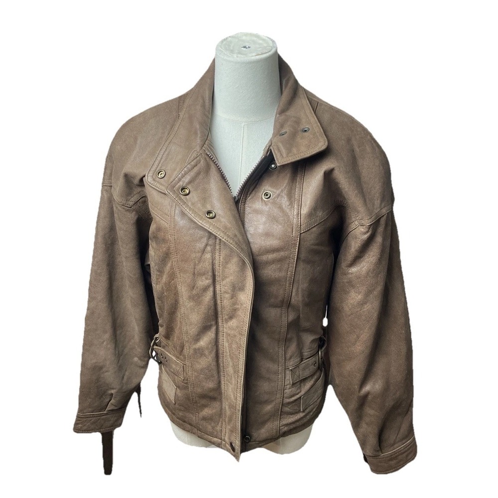 verducci leather jacket Small Women's Brown